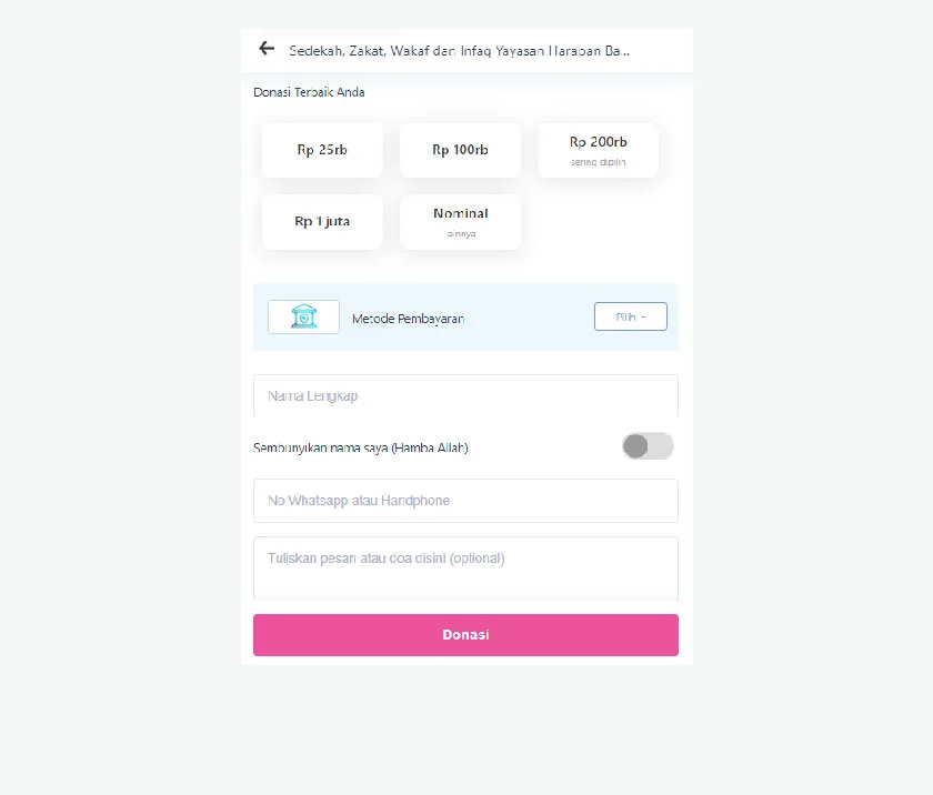Form Donasi